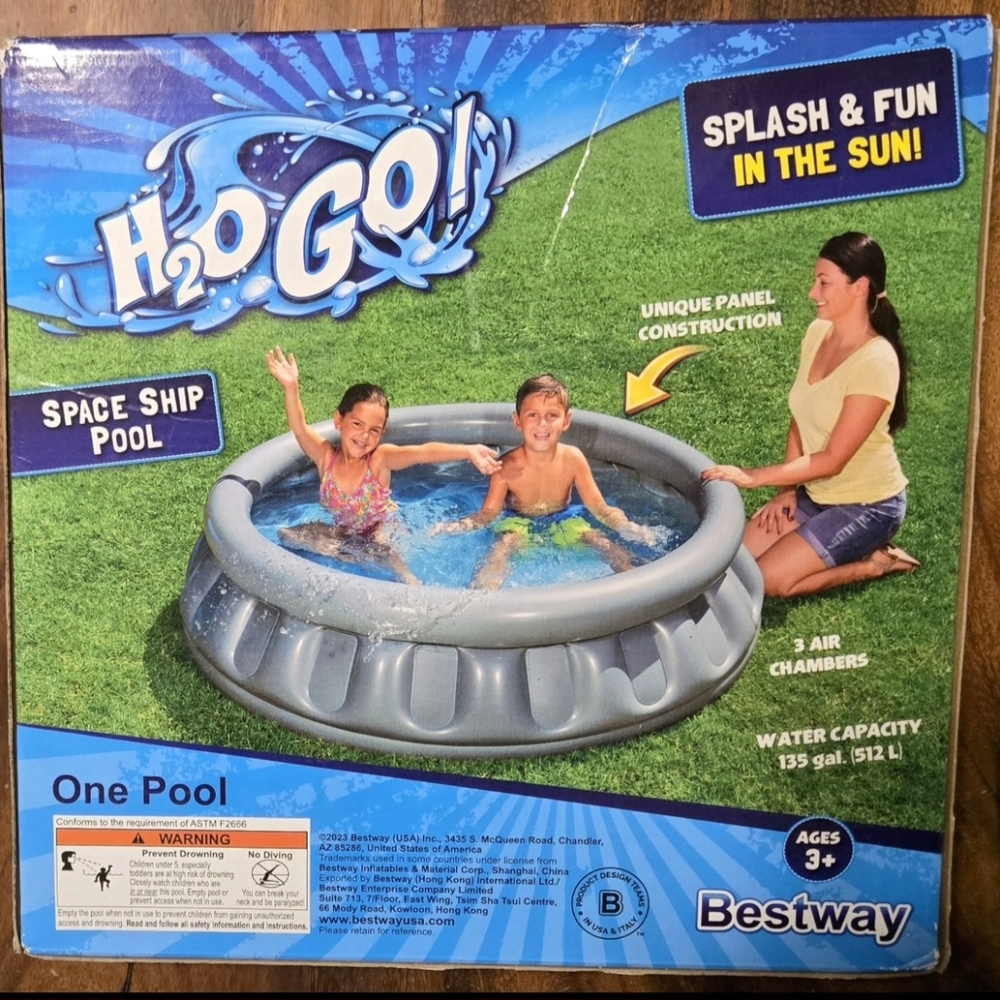Bestway H2O Go! Space Ship Inflatable Pool - New Kids & Toddler Splash Pool